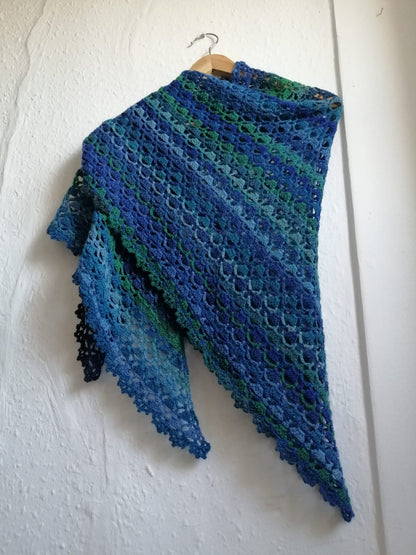 Available for delivery throughout mainland UK, surprise someone with our handmade 'Blue Geode Crochet Shawl'.